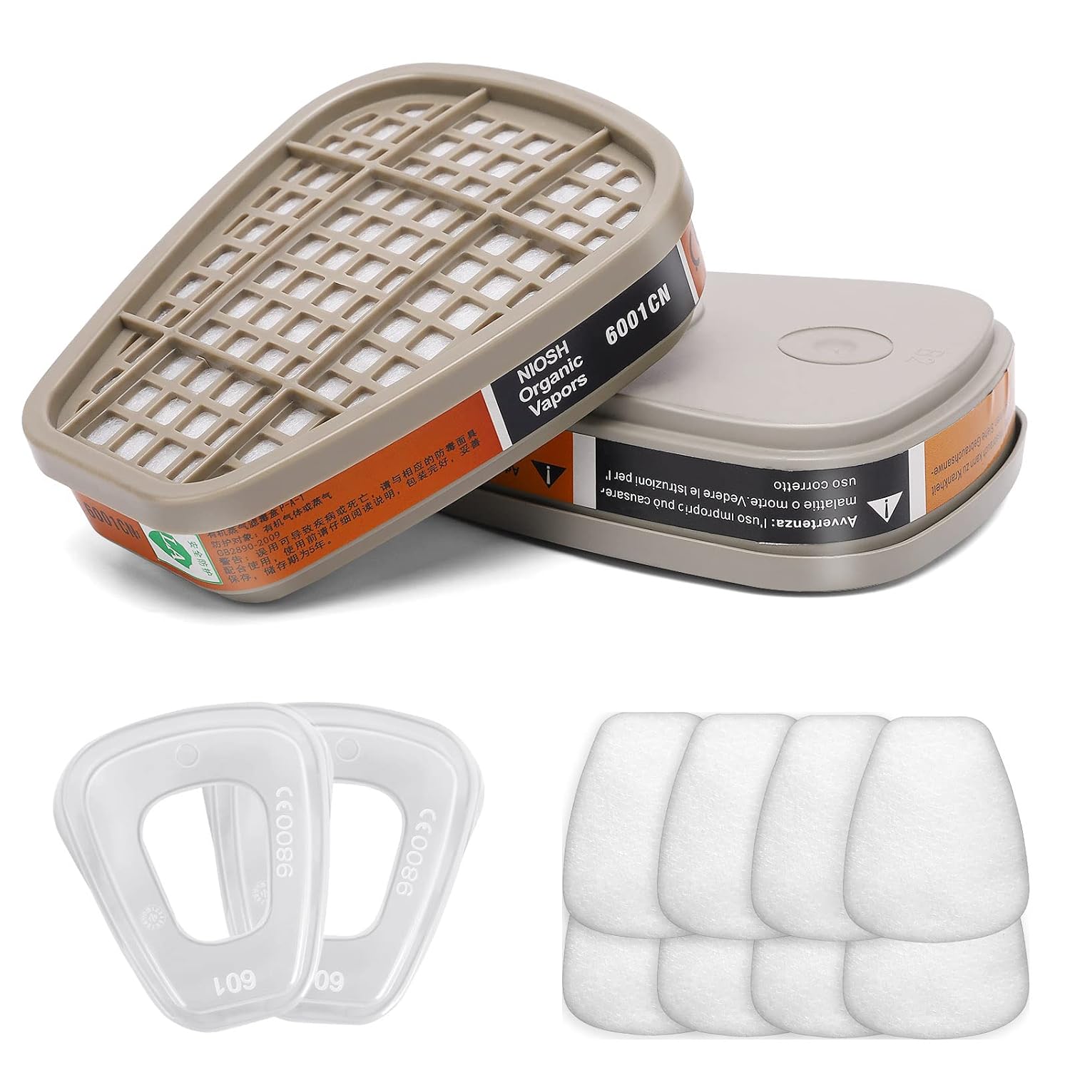 Dust Mask Construction - 6001 Activated Carbon Cartridges 501 5N11