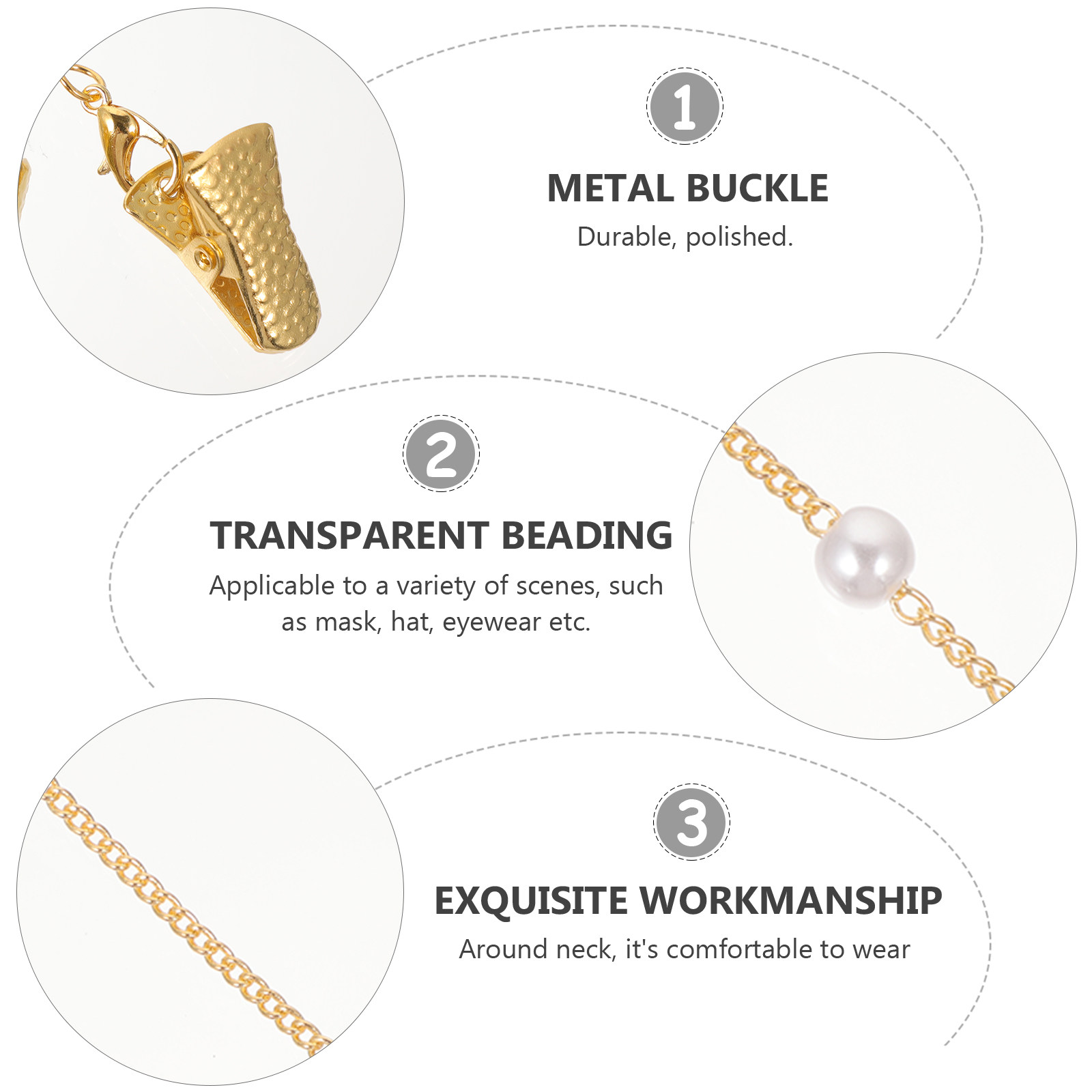 Elegant Pearl Glasses Chain Ey - огляд і ціна Mask Chain Holder